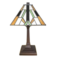Clayre & Eef | Tiffany Tafellamp Bruin 20x20x34 cm E14/max 1x25W | 5LL-6109