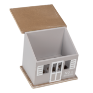 Clayre & Eef | Eierkastje Huisje Grijs Bruin 20x14x18 cm | 6H2069