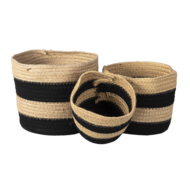 Clayre & Eef | Opbergmanden Set van 3 Zwart ø 22x19 cm | 6RO0531
