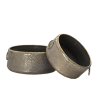 Clayre & Eef | Decoratief Dienblad Set van 2 Grijs ø 40x16 / ø 33x13 cm | 6Y4551