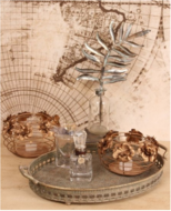 Windlicht bloemen Ø 19 cm goud ijzer | Dutch Style | 10927404 2