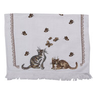 Clayre & Eef | Gastendoekje Wit, Bruin, Zwart 40x66 cm | CT014