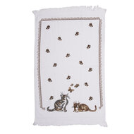 Clayre & Eef | Gastendoekje Wit, Bruin, Zwart 40x66 cm | CT014