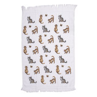 Clayre &amp; Eef   | Gastendoekje Wit, Grijs 40x66 cm | CT015