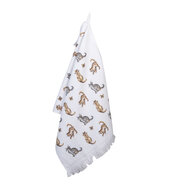 Clayre &amp; Eef   | Gastendoekje Wit, Grijs 40x66 cm | CT015