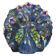 Clayre & Eef | Tiffany Tafellamp Blauw, Groen 32x35x30 cm E14/max 1x40W | 5LL-6044