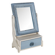 Clayre & Eef | Staande Spiegel Blauw 25x14x38 cm | 62S242