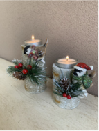 Set van 2 Kandelaar boomstronk met vogel groot & klein 14 cm / 11 cm theelichthouder | La Galleria | TPI-17572 1