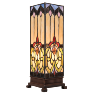 Clayre & Eef | Tiffany Tafellamp Bruin, Beige 12x12x35 cm E14/max 1x25W | 5LL-5906