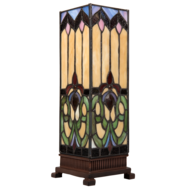 Clayre & Eef | Tiffany Tafellamp Bruin, Beige 12x12x35 cm E14/max 1x25W | 5LL-5906