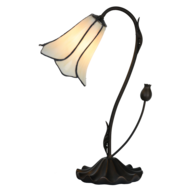 Clayre & Eef | Tiffany Tafellamp Wit ø 17x43 cm E14/max 1x25W | 5LL-6046