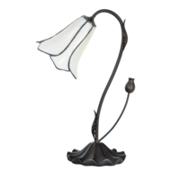 Clayre & Eef | Tiffany Tafellamp Wit ø 17x43 cm E14/max 1x25W | 5LL-6046