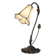 Clayre & Eef | Tiffany Tafellamp Wit ø 17x43 cm E14/max 1x25W | 5LL-6046