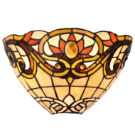 Clayre & Eef | Wandlamp Tiffany Geel, Bruin 30x15x20 cm E14/max 1x40W | 5LL-5778