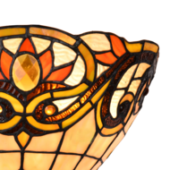 Clayre & Eef | Wandlamp Tiffany Geel, Bruin 30x15x20 cm E14/max 1x40W | 5LL-5778