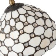 Clayre & Eef | Tiffany Tafellamp Wit, Bruin ø 21x38 cm E14/max 1x40W | 5LL-5879