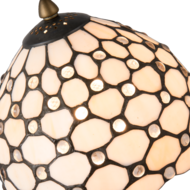 Clayre & Eef | Tiffany Tafellamp Wit, Bruin ø 21x38 cm E14/max 1x40W | 5LL-5879