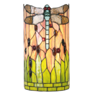 Clayre & Eef | Wandlamp Tiffany Groen, Bruin, Beige 20x11x36 cm E14/max 2x40W | 5LL-9292