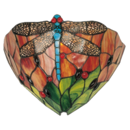 Clayre & Eef | Wandlamp Tiffany Rood, Groen 30x15x20 cm E14/max 1x40W | 5LL-9312