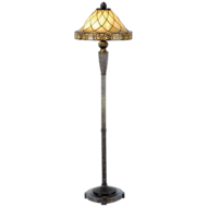 Clayre &amp; Eef   | Tiffany Vloerlamp Beige &oslash; 46x168 cm E27/max 2x60W | 5LL-5613