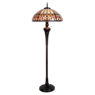 Clayre & Eef | Tiffany Vloerlamp Beige, Rood ø 57x166 cm E27/max 3x60W | 5LL-5598