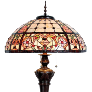 Clayre & Eef | Tiffany Vloerlamp Beige, Rood ø 57x166 cm E27/max 3x60W | 5LL-5598