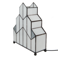 Clayre & Eef | Tiffany Tafellamp Wit 30x4x25 cm E14/max 1x40W | 5LL-6119