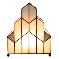 Clayre & Eef | Tiffany Tafellamp Wit 30x4x25 cm E14/max 1x40W | 5LL-6119