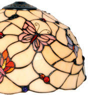 Clayre &amp; Eef   | Lampenkap Tiffany Beige, Roze &oslash; 30x20 cm | 5LL-770