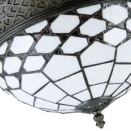 Clayre & Eef | Plafondlamp Tiffany Wit, Bruin ø 38x19 cm E14/max 2x40W | 5LL-5891