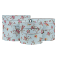 Hoedendoos (set van 3) ø 23*19 / ø 20*16 / ø 17*14 cm Blauw | 65008 | Clayre & Eef 1