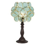 5LL-6066 Tiffany Tafellamp Groen 43 cm 21*21*38 cm E14/max 1*25W Groen | 5LL-6066 | Clayre & Eef