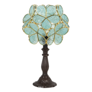 5LL-6066 Tiffany Tafellamp Groen 43 cm 21*21*38 cm E14/max 1*25W Groen | 5LL-6066 | Clayre & Eef 1
