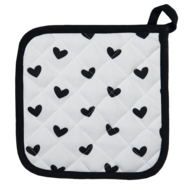 LBS45 Pannenlap Wit, Zwart 20*20 cm 20*20 cm Wit | LBS45 | Clayre & Eef 1