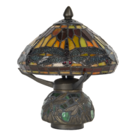Clayre & Eef | Tiffany Tafellamp Rood, Bruin ø 22x21 cm E14/max 1x40W | 5LL-9295