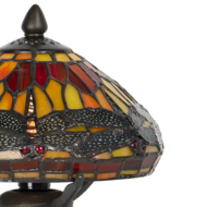 Clayre & Eef | Tiffany Tafellamp Rood, Bruin ø 22x21 cm E14/max 1x40W | 5LL-9295