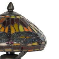 Clayre & Eef | Tiffany Tafellamp Rood, Bruin ø 22x21 cm E14/max 1x40W | 5LL-9295