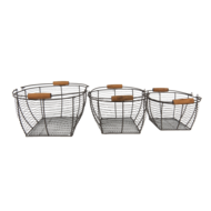 6Y4660 Opbergmanden Set van 3 Bruin 35*26*14 cm 35*26*14 / 31*22*13 / 27*19*12 cm Bruin | 6Y4660 | Clayre & Eef