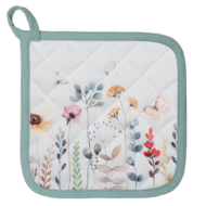 FOB45 Pannenlap Wit, Groen 20*20 cm 20*20 cm Wit | FOB45 | Clayre & Eef