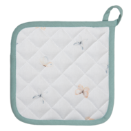 FOB45 Pannenlap Wit, Groen 20*20 cm 20*20 cm Wit | FOB45 | Clayre & Eef 1