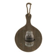 6H2117 Glazen Vaasjes in Houder Broodplank Bruin 27*13*38 cm 27*13*38 cm Bruin | 6H2117 | Clayre & Eef