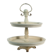 6H2079 Etagère 2 laags Creme ø 30*36 cm ø 30*36 cm Creme | 6H2079 | Clayre & Eef