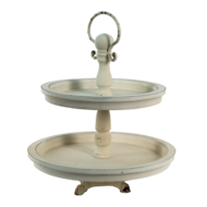6H2079 Etagère 2 laags Creme ø 30*36 cm ø 30*36 cm Creme | 6H2079 | Clayre & Eef 1