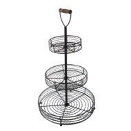 6Y4687 Etagère 3 laags Zwart ø 34*59 cm ø 34*59 cm Zwart | 6Y4687 | Clayre & Eef 1