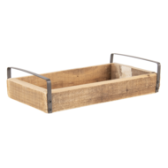 Clayre &amp; Eef   | Decoratief Dienblad set van 3 Bruin 35x20x5 / 30x15x5 / 25x10x5 cm | 6H2008