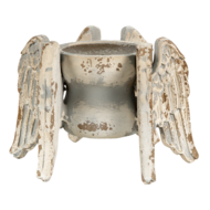 Clayre & Eef | Kandelaar Vleugels Grijs, Beige, Wit 21x19x15 cm | 6H2059