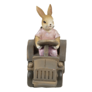 Clayre & Eef | Decoratie Konijn Roze, Beige 13x7x12 cm | 6PR3554