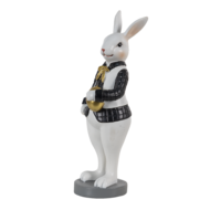 Clayre & Eef | Decoratie Beeld Konijn Zwart, Wit 7x7x20 cm | 6PR3580