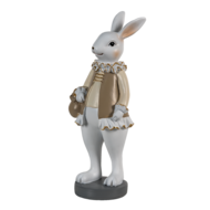 Clayre & Eef | Decoratie Beeld Konijn Beige, Wit 10x8x25 cm | 6PR3583