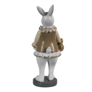 Clayre & Eef | Decoratie Beeld Konijn Beige, Wit 10x8x25 cm | 6PR3583